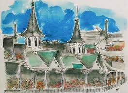 Churchill downs in louisville, kentucky. Churchill Downs Print Watercolor And Ink Twin Spires Etsy Watercolor And Ink Churchill Downs Kentucky Artists