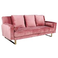 Pour un confort optimum convertible de. Canape Convertible Djobi Velours Rose Pied Or