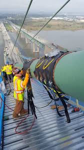 The delaware memorial bridge, which connects pennsville, new jersey to new castle, delaware, is the most southern of a series of bridges that cross the delaware river. Delaware Memorial Bridge American Bridge