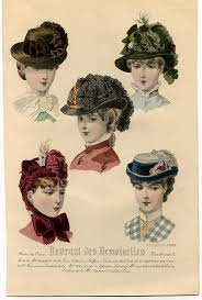 This Image Demonstrates What Women S Hats Looked Like During The Bustle Period And The Nineties Victorian Hats Historical Hats Hats Vintage
