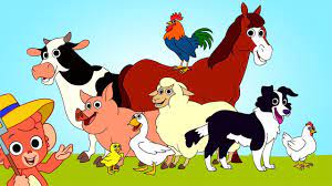 Learn Farm Animals Names And Sounds Cartoon Common Barnyard Animals Movie For Kids Youtube Barnyard Animals Animals Kid Movies