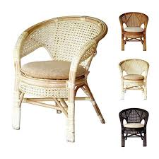 Amazon Com Pelangi Handmade Rattan Dining Wicker Chair W Cushion White Wash Chairs Wicker Chairs Wicker Dining Chairs Wicker Chair