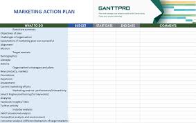Marketing Action Plan Free Download Excel Template