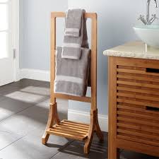 Handmade rustic modern 2 tier bathroom shelf with 18 towel bar. Aldona Bamboo Towel Rack Towel Rack Bathroom Towel Rack Bamboo Towels