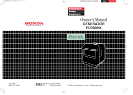 Honda and yamaha have made great advances in generator design. Honda Eu3000is User S Manual Manualzz
