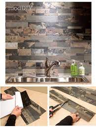 The most common self adhesive backsplash material is vinyl. Self Adhesive Backsplash Kitchen Tile Panels Natural Stone Veneer Peel And Stick Aspect Kitchen Tiles Backsplash Stone Veneer Natural Stone Veneer