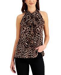 Charter Club Petite Leopard Print Halter Top Created For Macy S Reviews Tops Petites Macy S