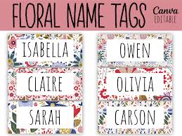 Classroom Name Tags Template Flowers | Editable | Printable | Elementary  School Name Tags | Back to School | Classroom Labels | Desk Plates - Etsy  Norway