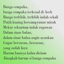 Bungong Jeumpa Makna Lirik Lagu Special Pengetahuan