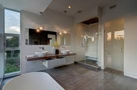 Staged By Interior Illusions Modern Bathroom Wood Glass Shower Rustic Bowl Sink Modern Bathroom Design Interior