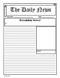 Hundreds of templates give you the ability to create what you need, whether it is for your community, business, school, or personal newspapers. This Is An Outline For A News Report It Is Set Up Like A Newspaper And Would Be Gr Newspaper Template Newspaper Article Template Paper Template Free Printable