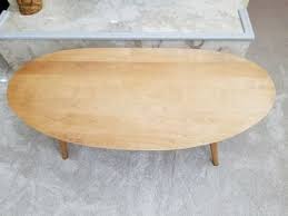 Featuring a rectangular wooden top and a wooden tripod base. Mid Century Coffee Table Conant Ball Surfboard Table Vintage For Sale In Riverside Ca Offerup