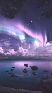 Aurora Over Sea Night Beautiful Iphone Wallpaper Nature Photography Northern Lights Night Skies