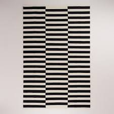 Black Amd White Rug Black And White Striped Dhurrie Rug Dhurrie Rugs Affordable Rugs White Rug