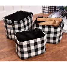 Black And White Plaid Decor 10 Inch Black And White Plaid Basket With Handles In 2020 Plaid Decor Guest Bedroom Design Simple Bedroom