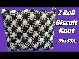 2 Roll Biscuit Knot Koodai In Tamil Plastic Wire Koodai Making Square Knot Basket Weaving Youtube In 2020 Basket Weaving Wire Crafts Knots