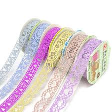 I just have to say, who ever is using this much tape in that photo, is over. Honbay 6 Roll Washi Tape Glitter Lace Pattern Self Adhesive Tape Sticker Decorative Masking Tape For Scrapbooking Card Making Crafts Frames Gifts Decoration Buy Online In Dominica At Dominica Desertcart Com Productid 102297182