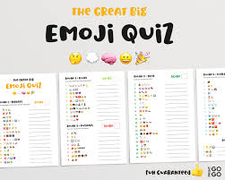 Pub rules apply — no googling! The Great Big Emoji Quiz Emoji Pictionary Trivia Quiz Etsy