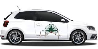 Bunter Autoaufkleber Mit Kompass Und Berge Fur Beide Fahrzeugseiten Auto Aufkleber Aufkleber Fahrzeugaufkleber