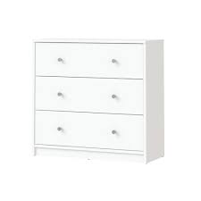 Tvilum Portland 3 Drawer White Chest Of Drawers 7033249 The Home Depot