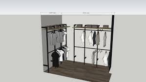 Posts can be fixed to the wall for a floating. Aps Closet Pole System 3d Warehouse