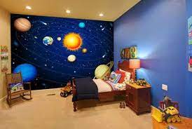 10 Wall Murals For Children S Bedrooms Wallsauce Us Space Themed Bedroom Outer Space Bedroom Bedroom Themes