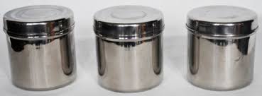 Airtight lids help keep contents and spices fresh and safe from pests and liquid. 6 Round Stainless Steel Food Storage Spice Jars Pots Canisters Containers Rust Proof Buy Online In Gibraltar At Gibraltar Desertcart Com Productid 56555576