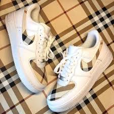 Black Air Forces Customised Authentic Nike Air Force 1 Purchased From An Authorized Retailer And Customised Also Available In Black Air Force Custom Nike Shoes Sneakers Burberry Shoes