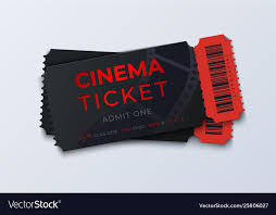 Movie Ticket Template Realistic Cinema Theater Vector Image On Vectorstock In 2020 Movie Ticket Template Ticket Template Movie Tickets