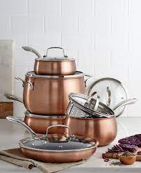 So imagine my excitement when i found a set that retails at macy's for $300 here for $165! Belgique Copper Translucent 11 Piece Cookware Set Created For Macy S Reviews Cookware Sets Macy S