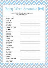 Baby Word Scramble Printable Download Blue Gray Bowtie Little Man Baby Shower Game B1008 Baby Word Scramble Baby Words Men Baby Shower Games