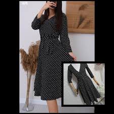 Puantiyeli Desen Scuba Kumas Elbise Fiyat 60 Tl S M L Bedenler Siparis Whatsap Trend Elbisemodelleri Dugu In 2020 Dresses Dresses With Sleeves Wrap Dress
