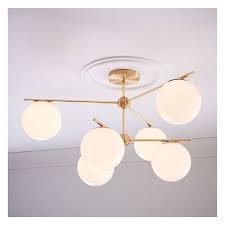 West Elm Sphere Stem 6 Light Chandelier Bronze Smoke 499 Liked On Polyvore Featuring Hom Mobile Chandelier Living Room Light Fixtures Modern Chandelier