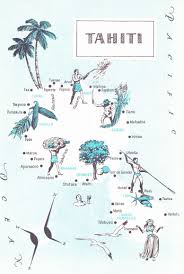 Old Map Of Tahiti Polynesia Map Pictorial Maps Pacific Map