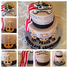 Prepare an aesthetic display that mirrors the retiree's career. U S Navy Chief Petty Officer Birthday Cake Navy Cakes Navy Birthday Retirement Cakes