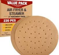 9″ Steamer Paper, Air Fryer Round Parchment Paper Liners – 220pcs  Unbleached Bamboo Steamer Liners – Easy Cleanup, Will Not Burn or Curl,  Non-Toxic & ...