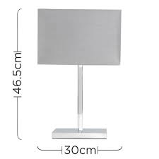 Minisun Dewy Table Lamp With Grey Rectangle Shade Balcan Lighting Square lamp shades work well on table lamps and floor lamps which have straight edges in their profile or are more modern in design.