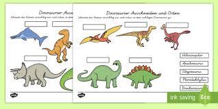 The very hungry caterpillar early years resource pack. Dinosaurier Ausschneiden Und Orden Arbeitsblatt