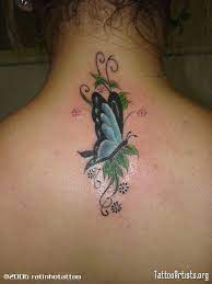 Back Neck Flying Butterfly Tattoo For Girls Tattooshunt Com Tattoo Designs For Girls Neck Tattoo Back Of Neck Tattoo
