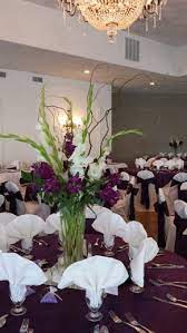 Tall Purple And White Centerpieces Windy Hill Purple Wedding Inspiration White Centerpiece Purple Wedding