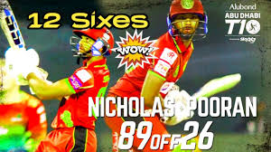 The win has put pooran's team top of their group after three games, in good stead to make it to the qualifiers. Nicholas Pooran 89 Off 26 Balls 12 Sixes T10 League 2021 Youtube