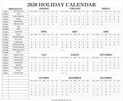 List Of Federal Holidays 2020 Calendar For Print Template Federal Holiday Calendar Holiday Calendar Printable School Holiday Calendar