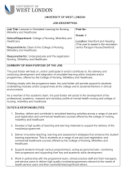 Your personal profile cv section (or 'career objective') shows the hiring manager that you have the experience, skills & knowledge they are looking for. Job Description Jobs At Uwl
