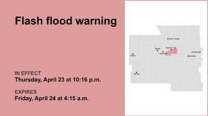 Rochester flash flood warning impacting the area due to heavy rainfall