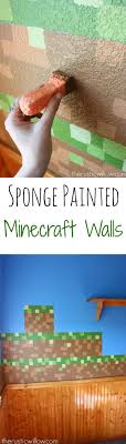 Diy Sponge Painted Minecraft Walls Chambre Minecraft Chambre Deco Ado Minecraft