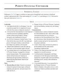 See more ideas about resume templates, resume, resume examples. Patient Financial Counselor Resume Example Company Name Shirleysburg Pennsylvania