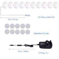 From wall sconces and led vanity light bars to rustic and contemporary styles, the home depot has all the bathroom lighting options you'll need. Led Makeup Mirror Lights 4000k 10bulbs Plug In Mirror Not Included Aiboo