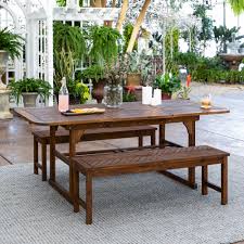 This dining table features a slat top with umbrella hole, and curved channel legs. Manor Park Wooden Picnic Table With Umbrella Hole Multiple Colors And Styles Walmart Com Walmart Com