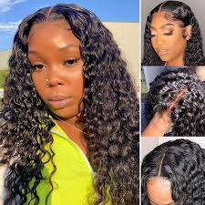 Once hair has been thoroughly rinsed, use a generous amount of moisturizing conditioner. Deep Wave Human Hair Closure Wigs 22inch 9a Brazilian Virgin Dee