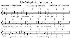 Dieses frühlingslied aus dem 19. Fruhlingslied Alle Vogel Sind Schon Da Fruhlingslied Noten Kinder Lied